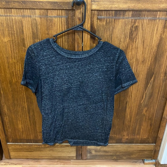 American Eagle Distressed Cropped Shirt - Picture 1 of 3